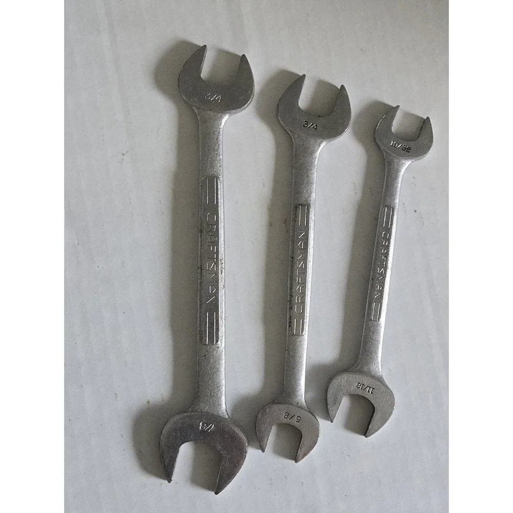 Craftsman Double Open End Wrench Set 3 Piece 3/4, 7/8, 5/8,  11/16,  19/32 USA